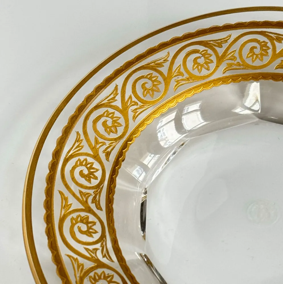 Vide-poche en cristal de Baccarat – frise dorée