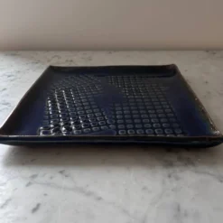 Vide poche en grès bleu nuit