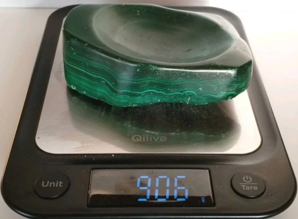 Vide-poche en malachite naturelle du Congo