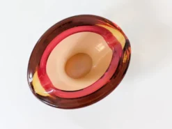 Vide-poche en verre Murano façon Sommerso Orange Rose