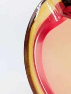 Vide-poche en verre Murano façon Sommerso Orange Rose