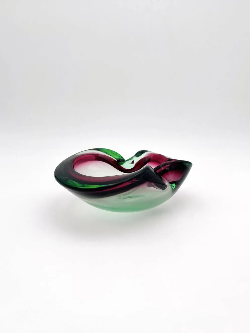 Vide-Poche Flavio Poli Seguso Sommerso Vert Magenta 17.5cm 962g