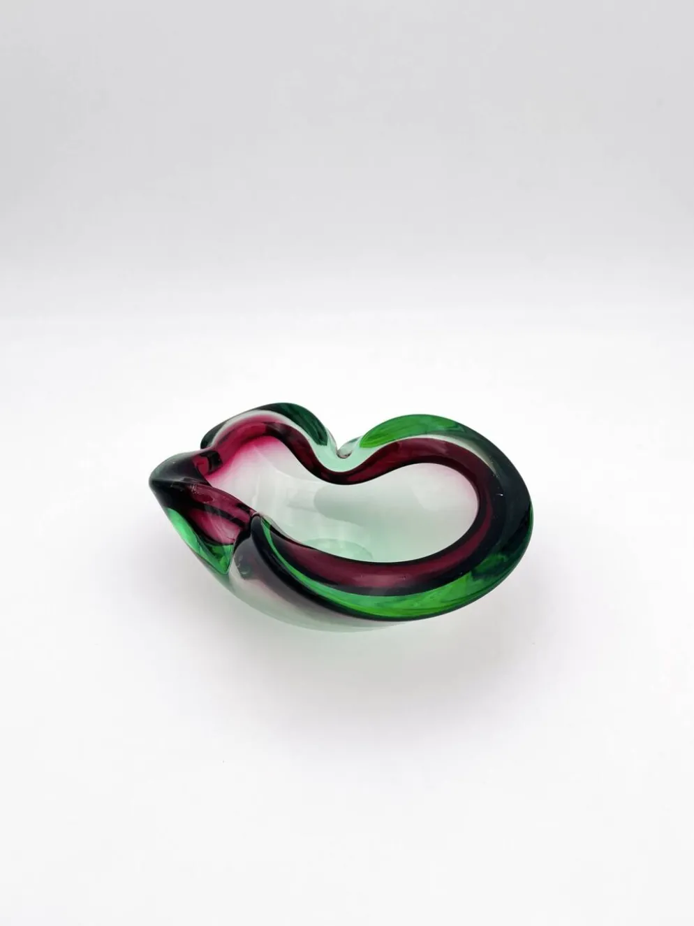 Vide-Poche Flavio Poli Seguso Sommerso Vert Magenta 17.5cm 962g