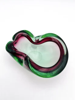 Vide-Poche Flavio Poli Seguso Sommerso Vert Magenta 17.5cm 962g