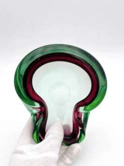 Vide-Poche Flavio Poli Seguso Sommerso Vert Magenta 17.5cm 962g