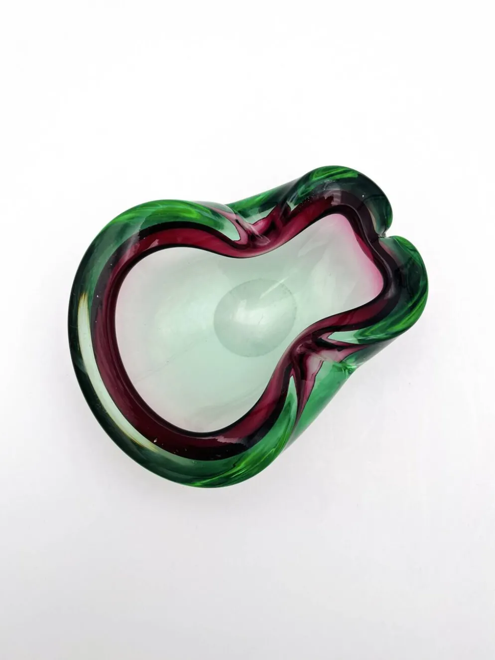 Vide-Poche Flavio Poli Seguso Sommerso Vert Magenta 17.5cm 962g