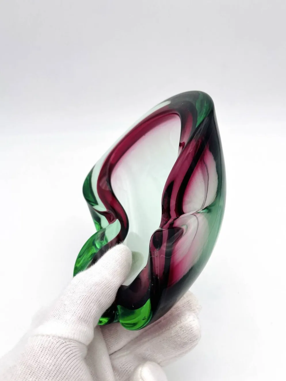 Vide-Poche Flavio Poli Seguso Sommerso Vert Magenta 17.5cm 962g
