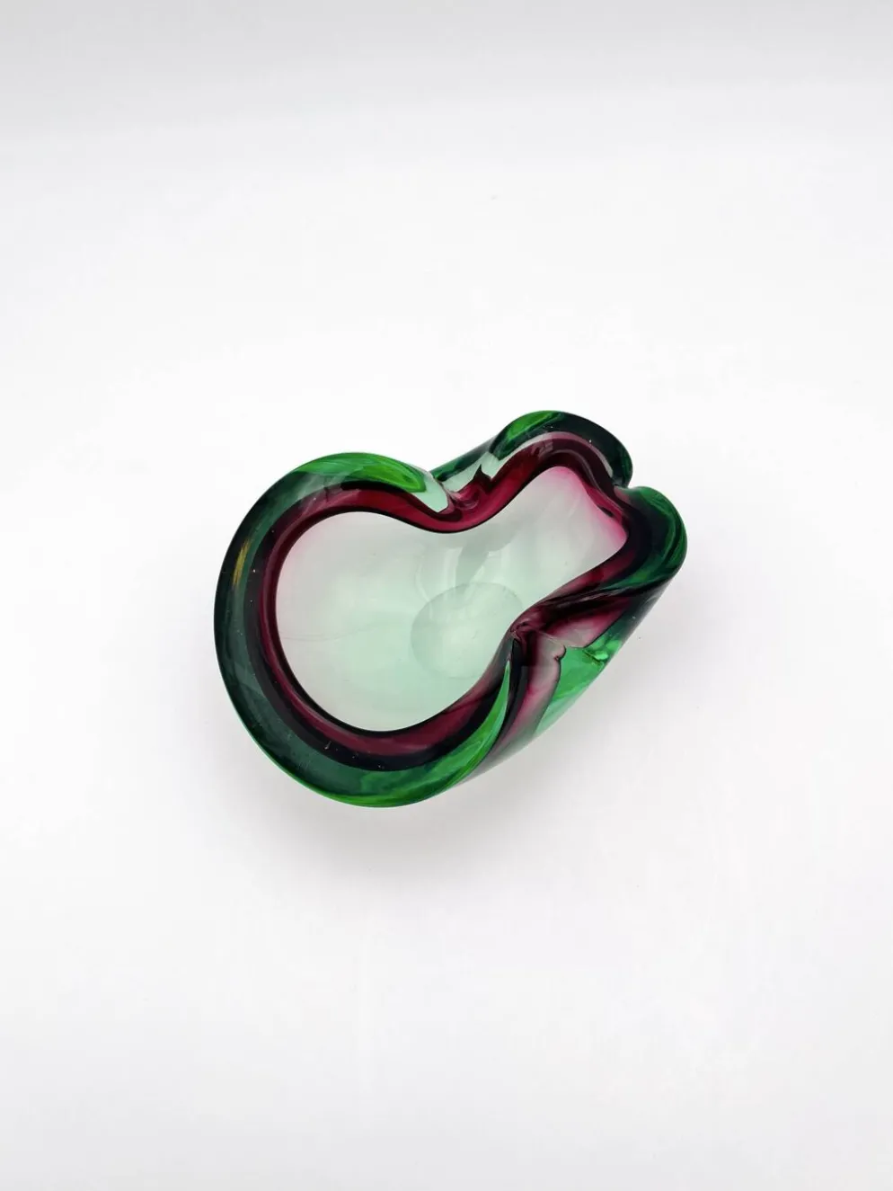 Vide-Poche Flavio Poli Seguso Sommerso Vert Magenta 17.5cm 962g