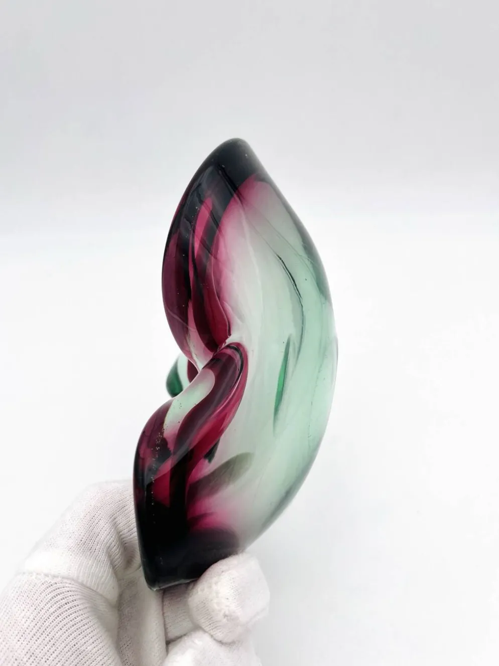 Vide-Poche Flavio Poli Seguso Sommerso Vert Magenta 17.5cm 962g