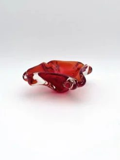Vide-poche Flavio Poli Seguso Sommerso rouge, années 60