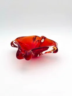 Vide-poche Flavio Poli Seguso Sommerso rouge, années 60