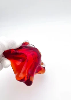 Vide-poche Flavio Poli Seguso Sommerso rouge, années 60