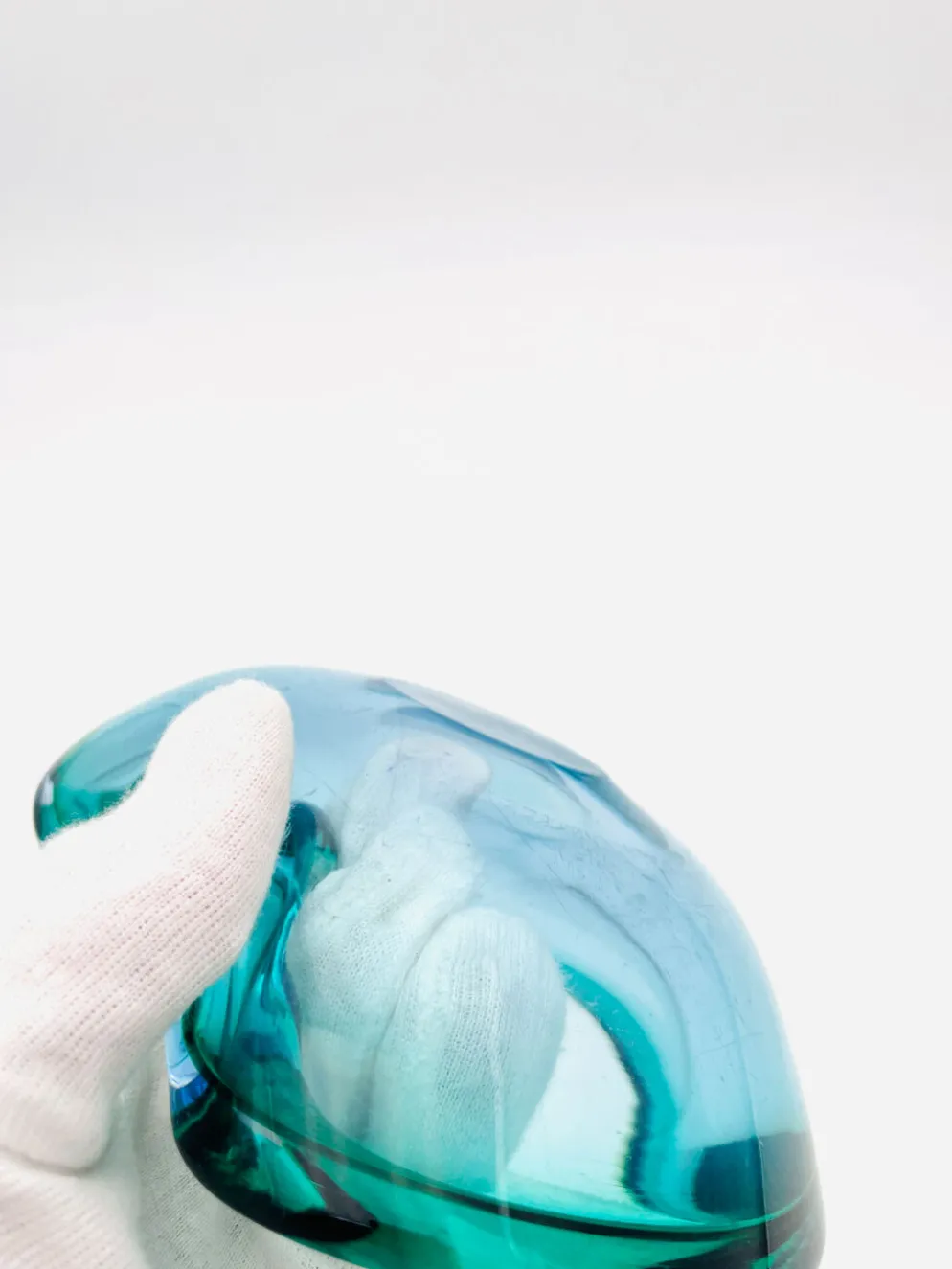 Vide-poche Flavio Poli Seguso Sommerso vert et bleu, années 60