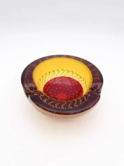 Vide-Poche Galliano Ferro Murano Bullicante Sommerso Rouge Ambre 70s