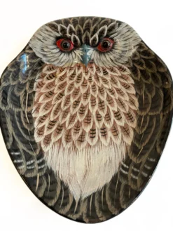 Vide poche hibou vintage peint à la main