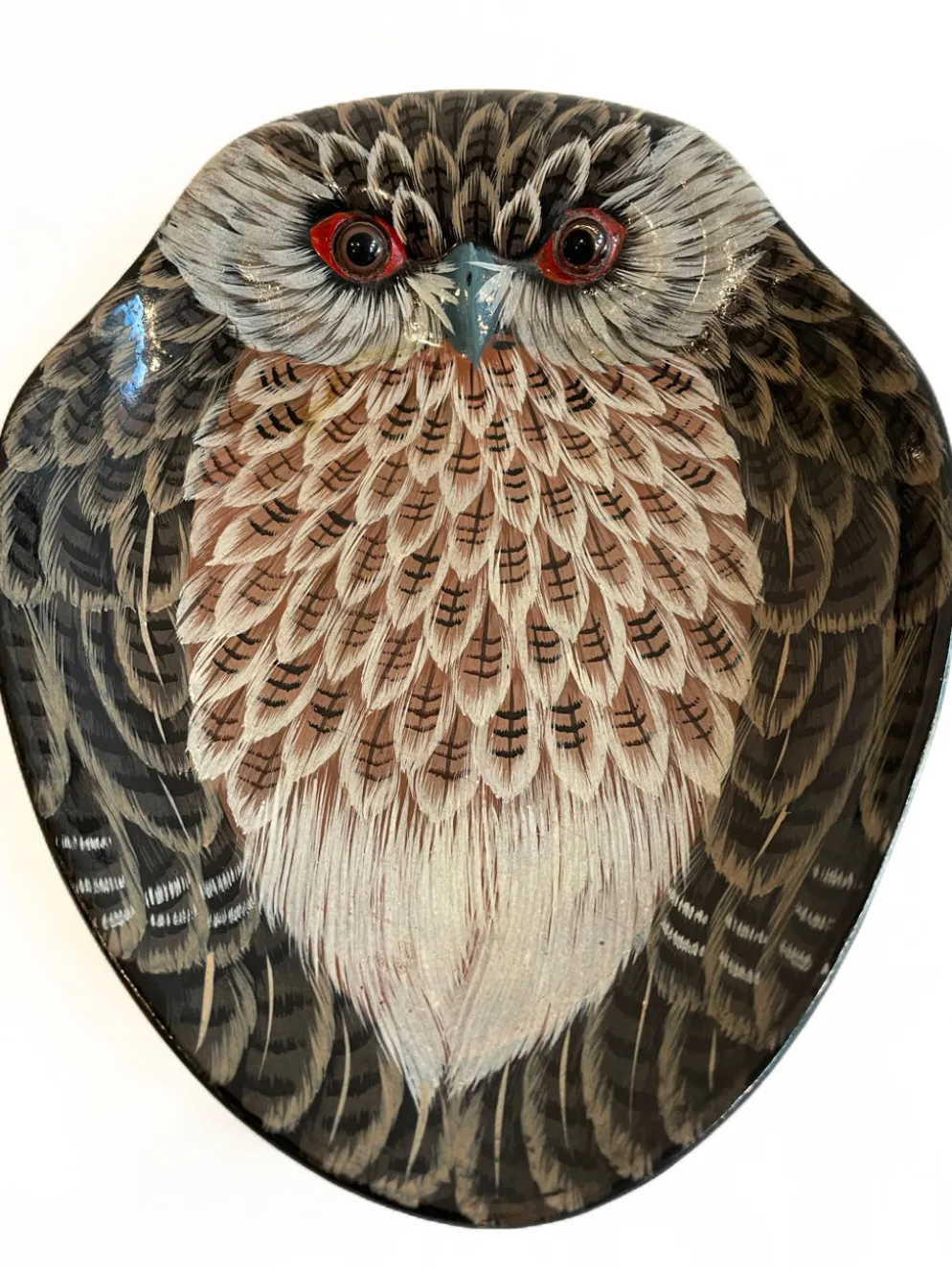 Vide poche hibou vintage peint à la main
