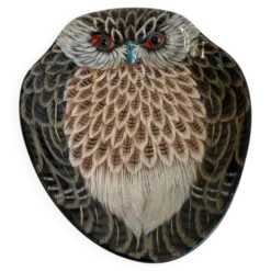 Vide poche hibou vintage peint à la main
