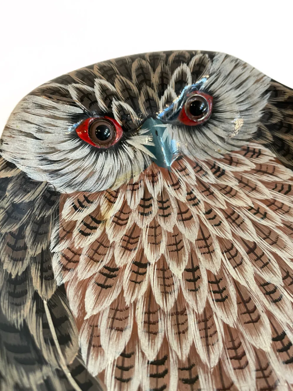 Vide poche hibou vintage peint à la main