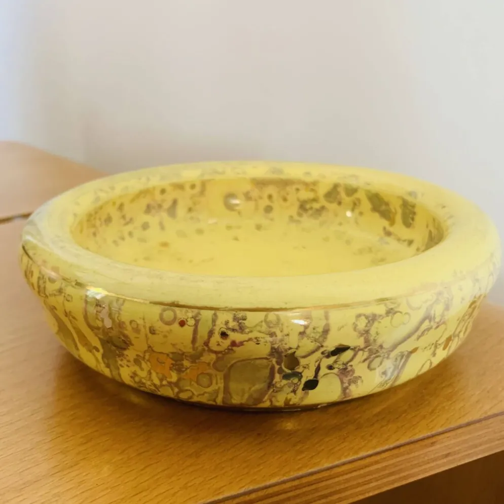 Vide poche jaune et or, Jean Mazeaud & Faverot, Ateliers Sèvres MF