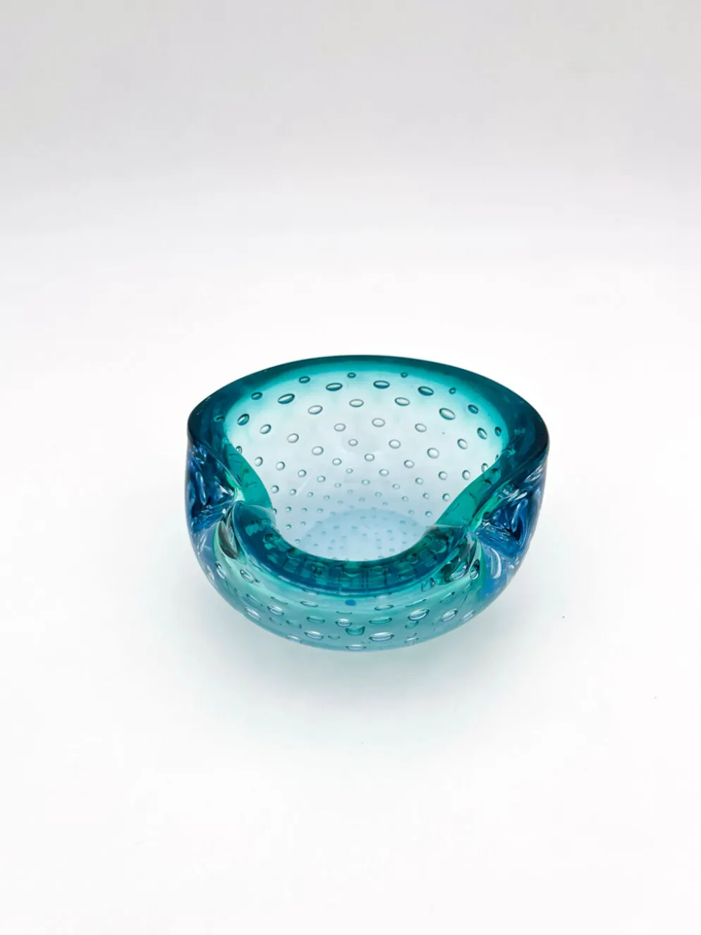 Vide-poche Murano Bullicante bleu, années 60-70