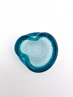 Vide-poche Murano Bullicante bleu, années 60-70