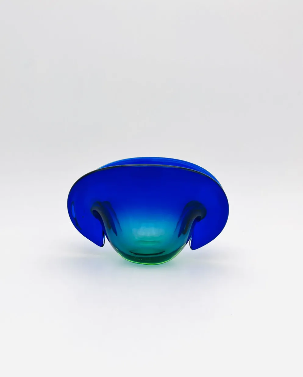 Vide-Poche Murano Flavio Poli Sommerso Bleu Vert Design 50s