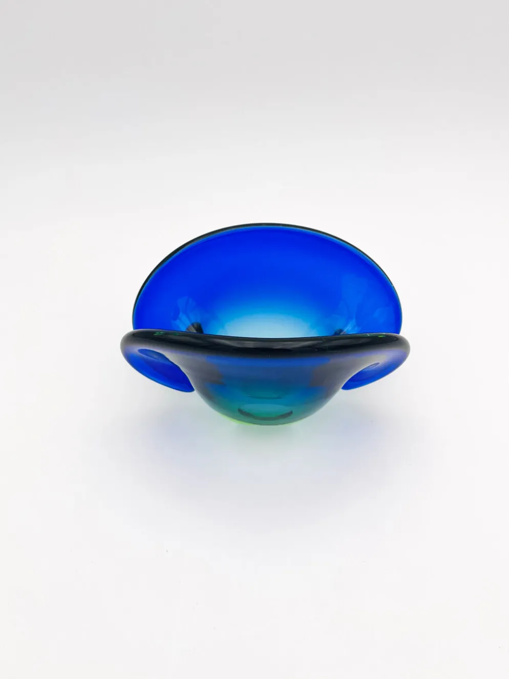 Vide-Poche Murano Flavio Poli Sommerso Bleu Vert Design 50s