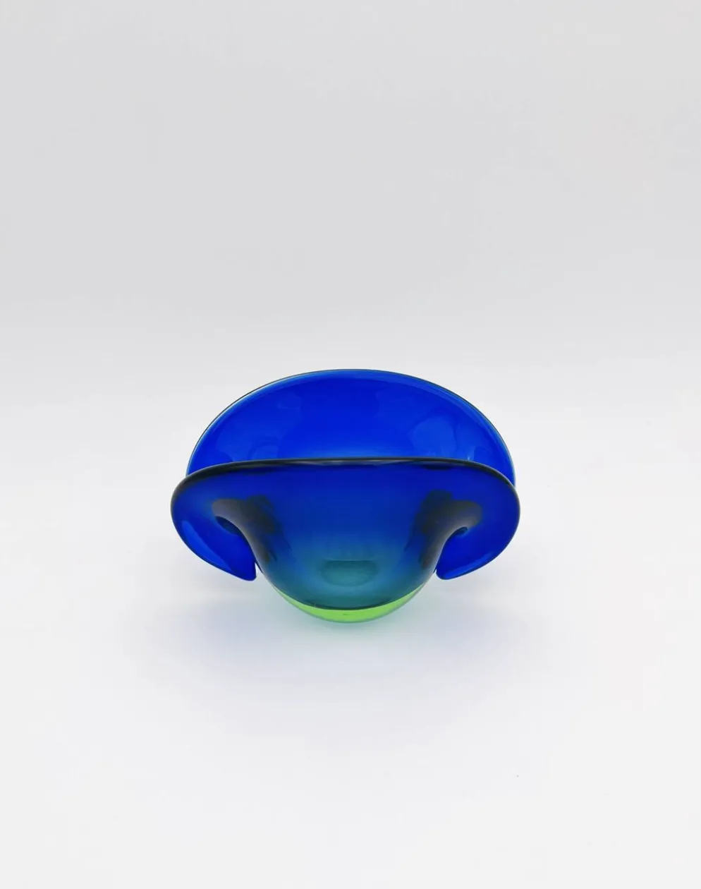 Vide-Poche Murano Flavio Poli Sommerso Bleu Vert Design 50s