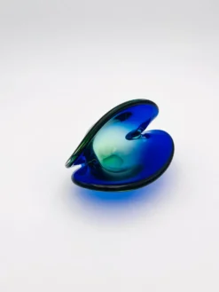 Vide-Poche Murano Flavio Poli Sommerso Bleu Vert Design 50s