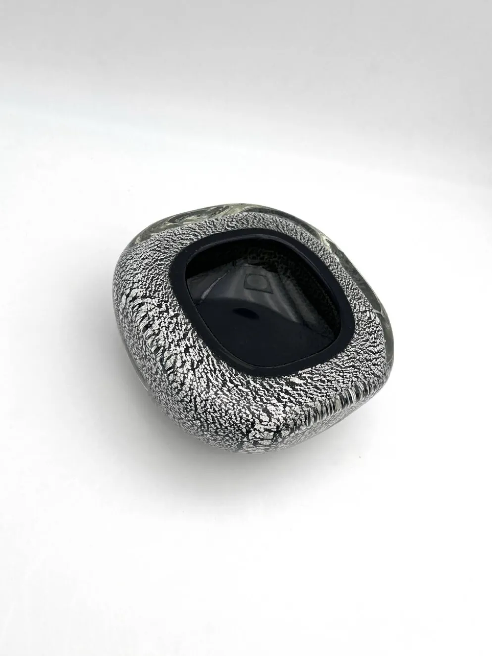 Vide-poche Murano Seguso Sommerso feuille d'argent