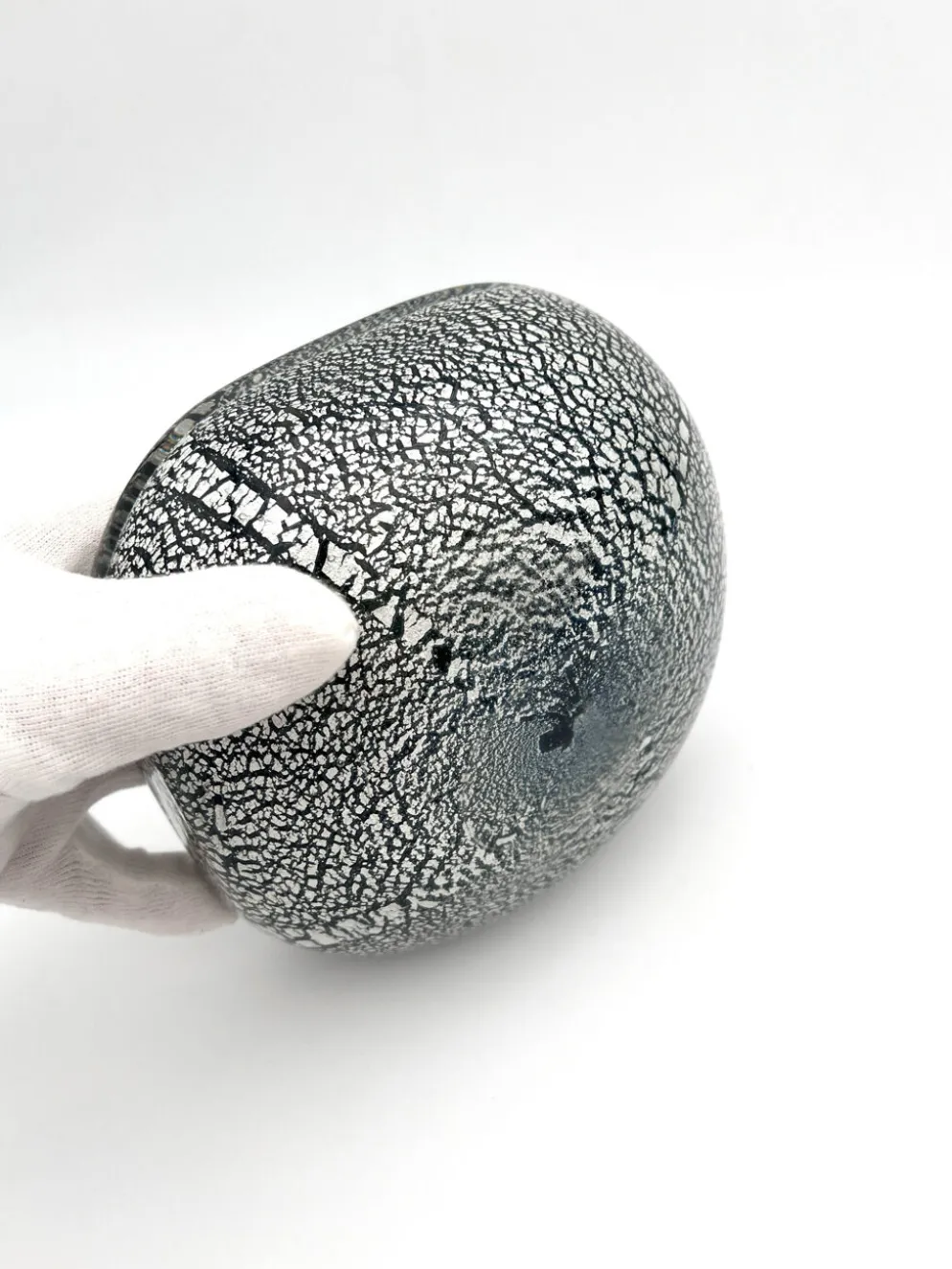 Vide-poche Murano Seguso Sommerso feuille d'argent