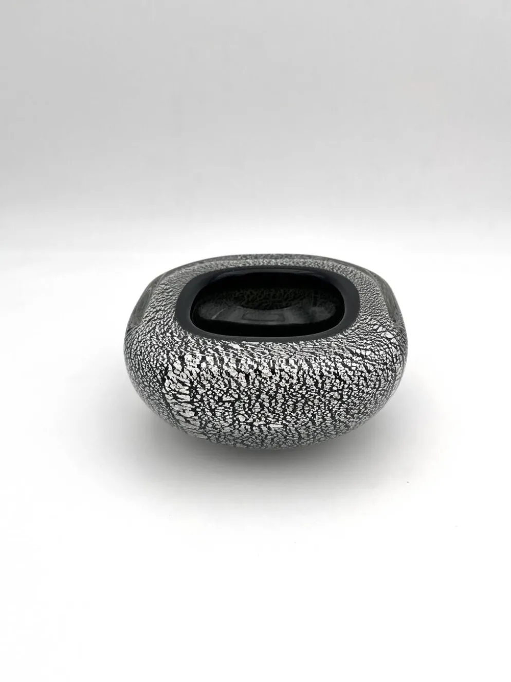 Vide-poche Murano Seguso Sommerso feuille d'argent