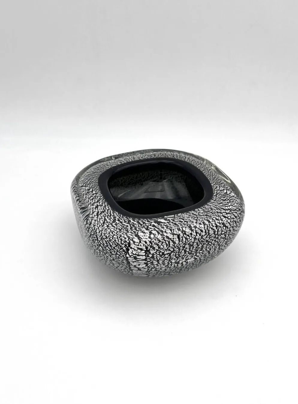 Vide-poche Murano Seguso Sommerso feuille d'argent