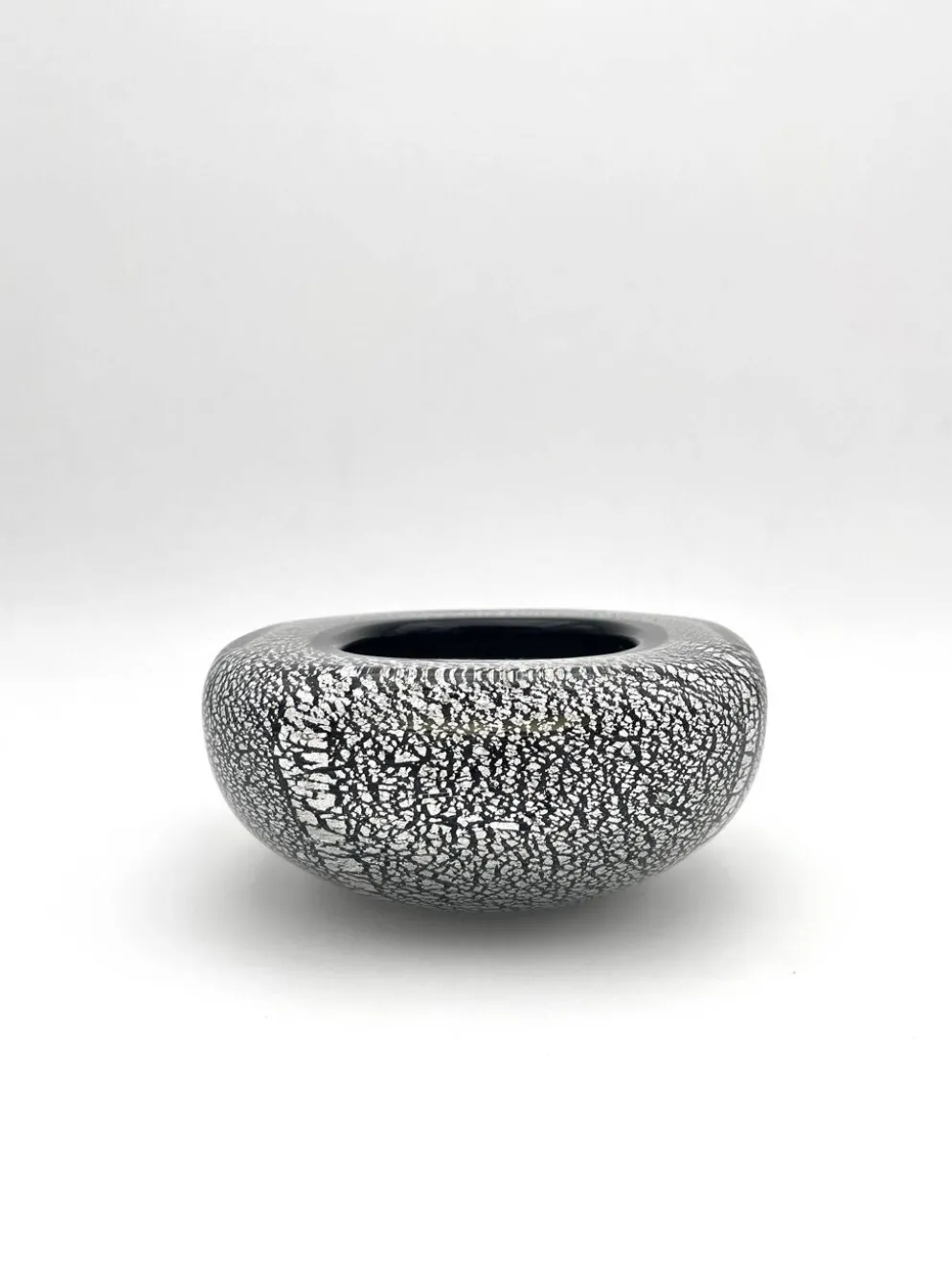 Vide-poche Murano Seguso Sommerso feuille d'argent