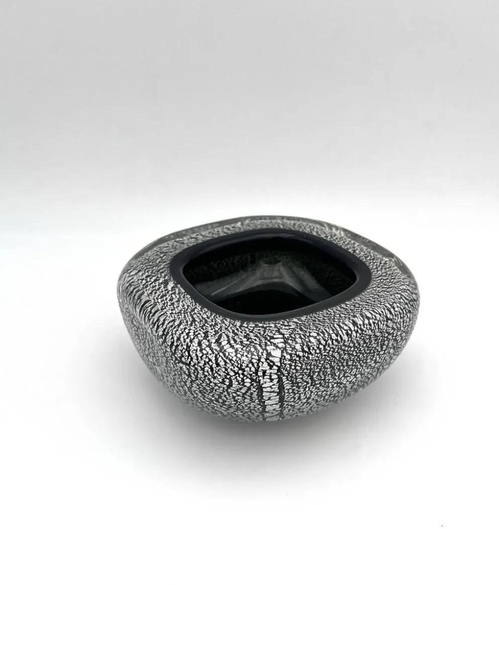 Vide-poche Murano Seguso Sommerso feuille d'argent