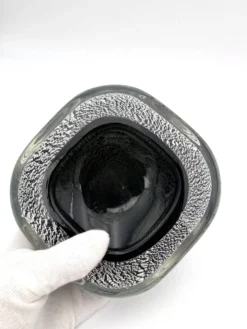 Vide-poche Murano Seguso Sommerso feuille d'argent