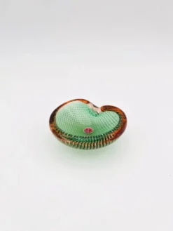 Vide-Poche Murano Sommerso Bullicante vert et rose, 60s