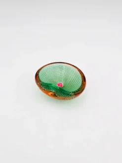 Vide-Poche Murano Sommerso Bullicante vert et rose, 60s