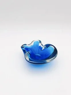 Vide-Poche Murano Sommerso Dégradé Bleu Polylobé 12cm 512g Design