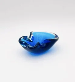 Vide-Poche Murano Sommerso Dégradé Bleu Polylobé 12cm 512g Design
