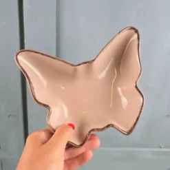 Vide-poche ou ramequin papillon Jardin d'Ulysse taupe en céramique
