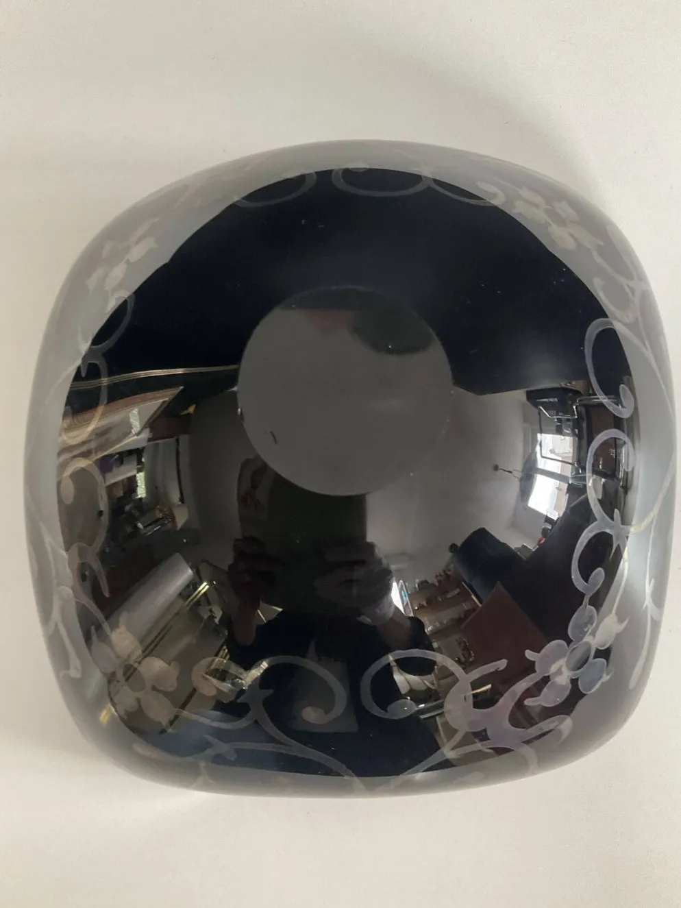 Vide poche vintage en verre et argent