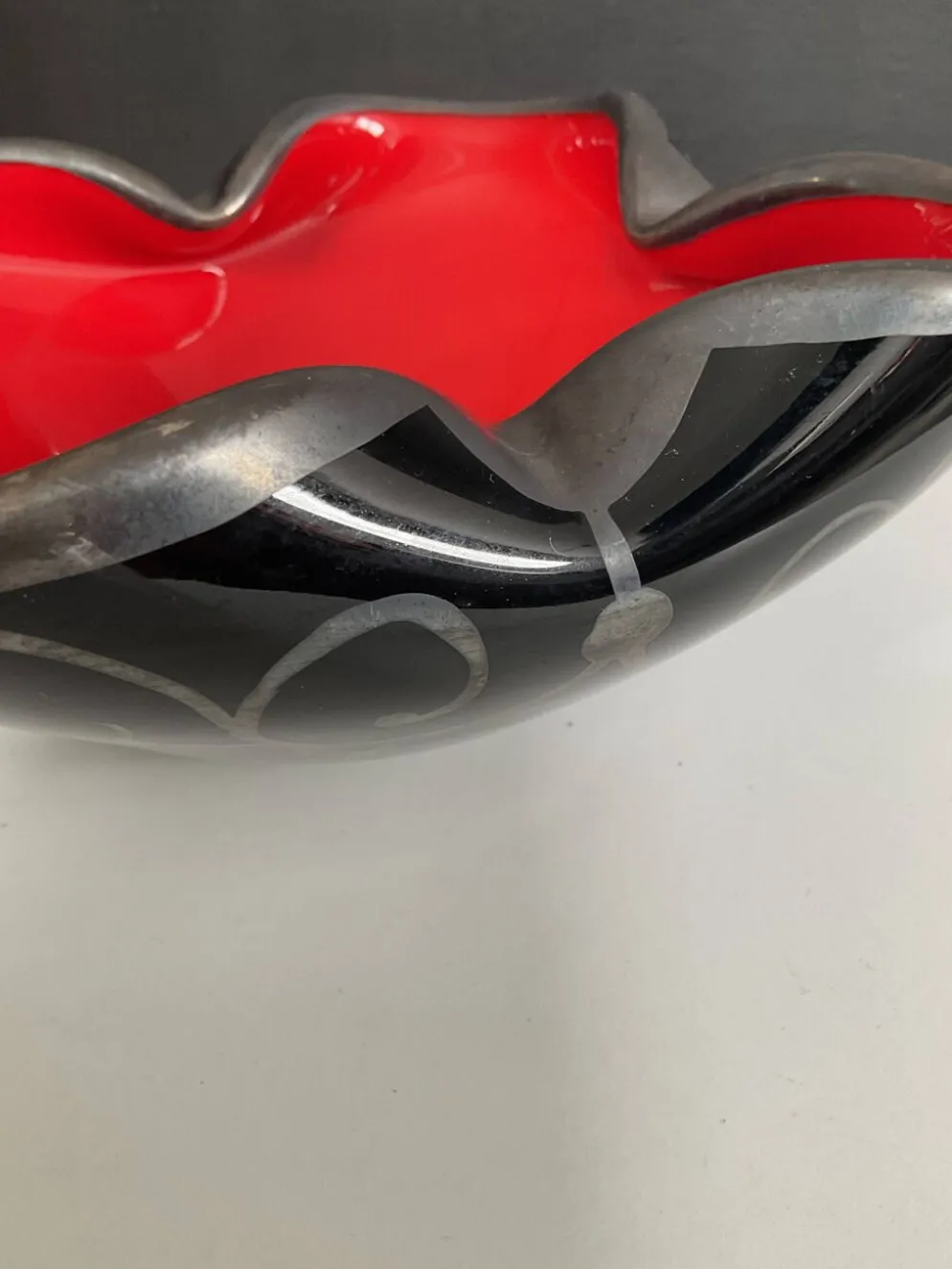 Vide poche vintage en verre et argent