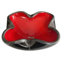 Vide poche vintage en verre et argent
