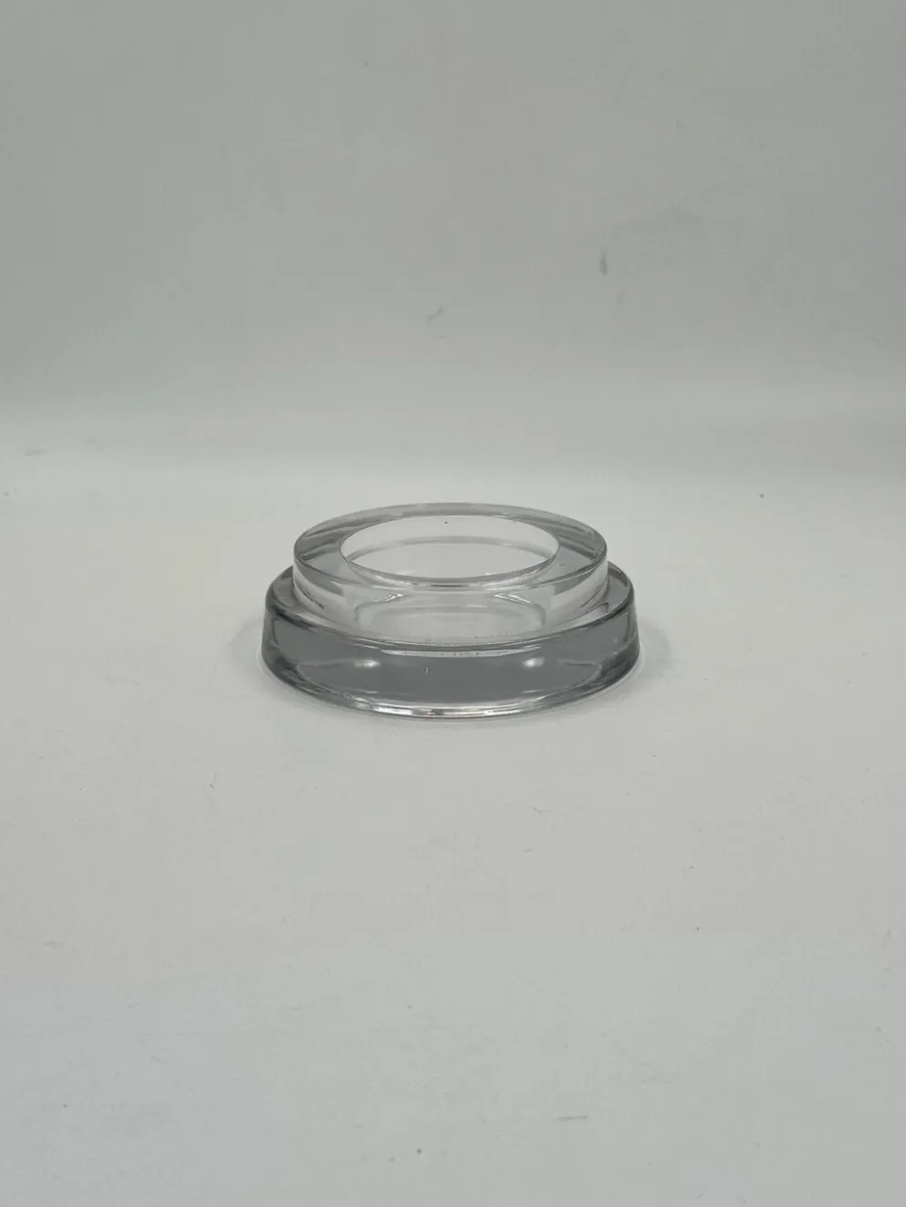 Vide-poche vintage en verre transparent, design à gradins