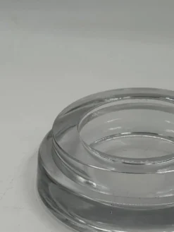 Vide-poche vintage en verre transparent, design à gradins