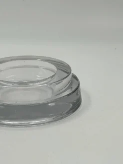 Vide-poche vintage en verre transparent, design à gradins