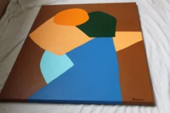 Viens plus près peinture minimaliste couple
