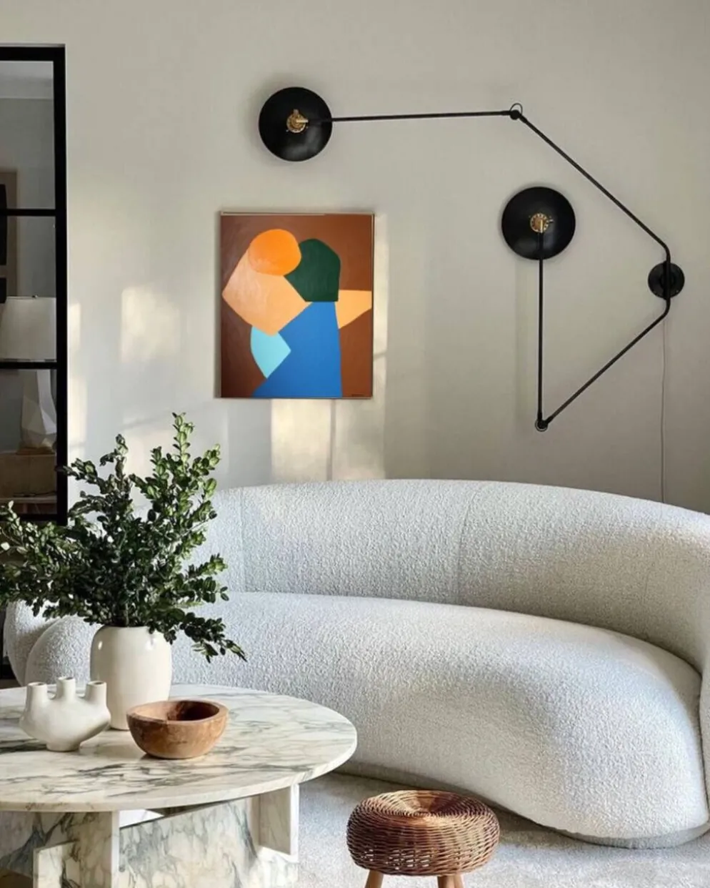 Viens plus près peinture minimaliste couple