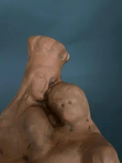 Vierge à l'Enfant en terre cuite XIXe modelage